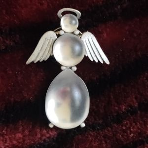 Vintage Pewter JJ Jonette Angel Lapel pin